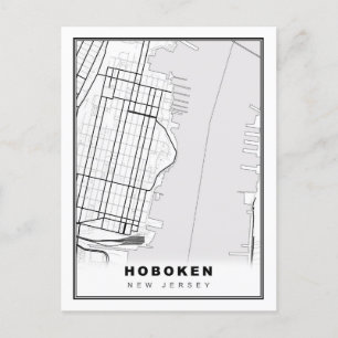 Cartão Postal Mapa Hoboken
