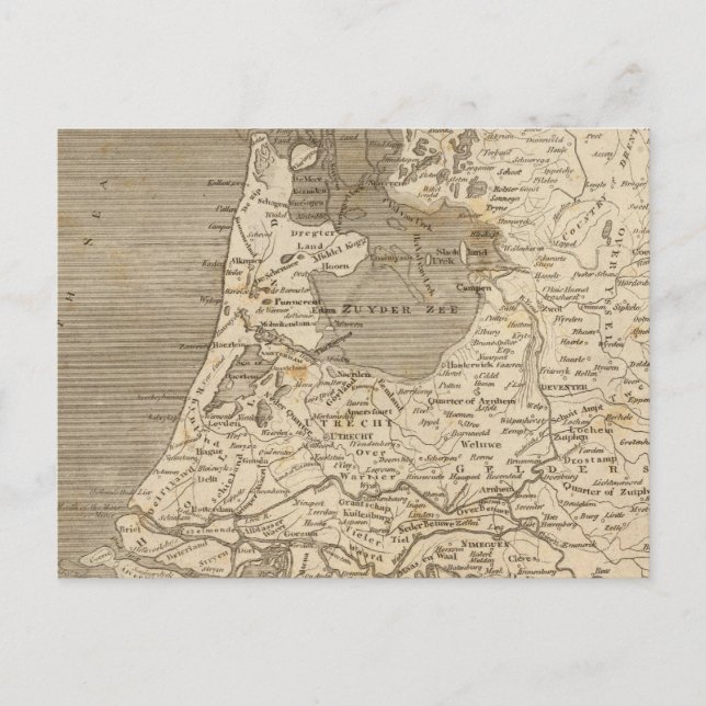 Cartão Postal Mapa Holland por Arrowsmith (Frente)