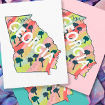 Cartão Postal Mapa Ilustrado da Geórgia<br><div class="desc">Veja este desenho colorido do mapa de estado. Visite meu compro para mais estados e mais itens correspondentes!</div>