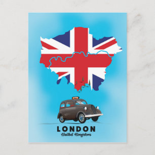 Cartão Postal Mapa ilustrado de Londres pôster de viagem