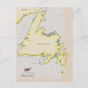 Cartão Postal Mapa ilustrado de Terra Nova.