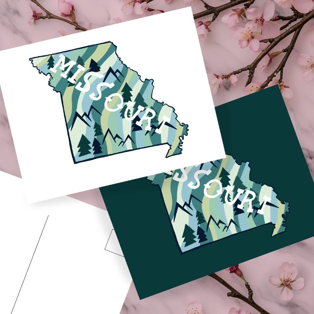 Cartão Postal Mapa Ilustrado do Estado do Missouri (Missouri State Illustrated Map Postcard
)