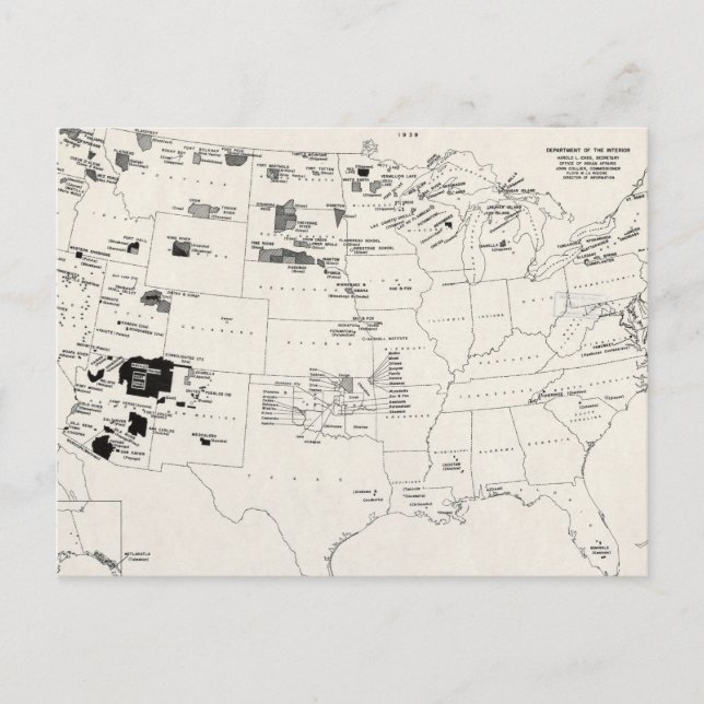 CARTÃO POSTAL MAPA: ÍNDIOS AMERICANOS 2 (Frente)