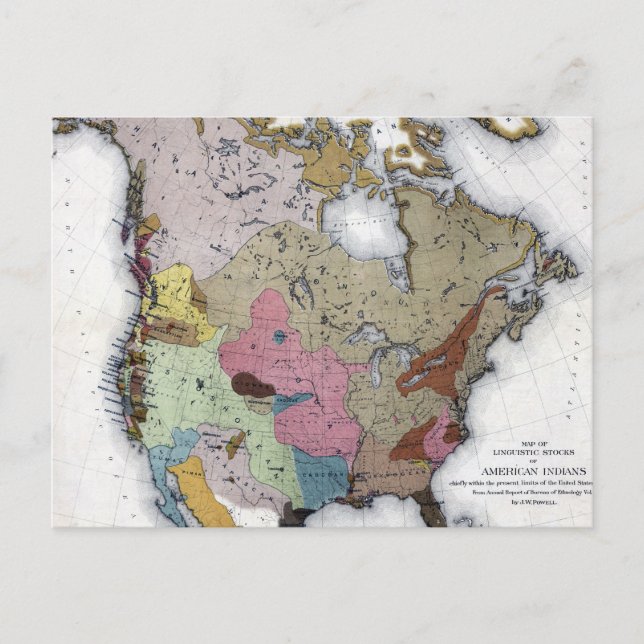 CARTÃO POSTAL MAPA: ÍNDIOS AMERICANOS 3 (Frente)
