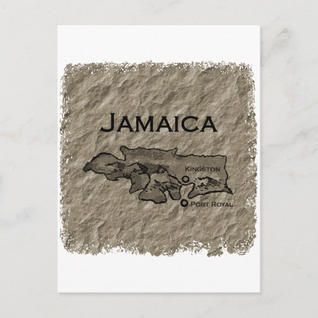 Cartão Postal Mapa Jamaica (vintage) (Frente)