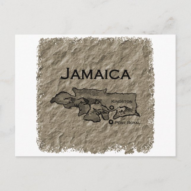 Cartão Postal Mapa Jamaica (vintage) (Frente)