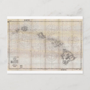 Cartão Postal Mapa Japonês de Havaí Pearl Harbor em 1939