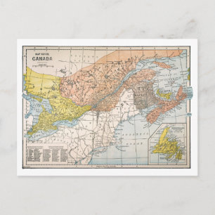 CARTÃO POSTAL MAPA: LESTE DO CANADÁ