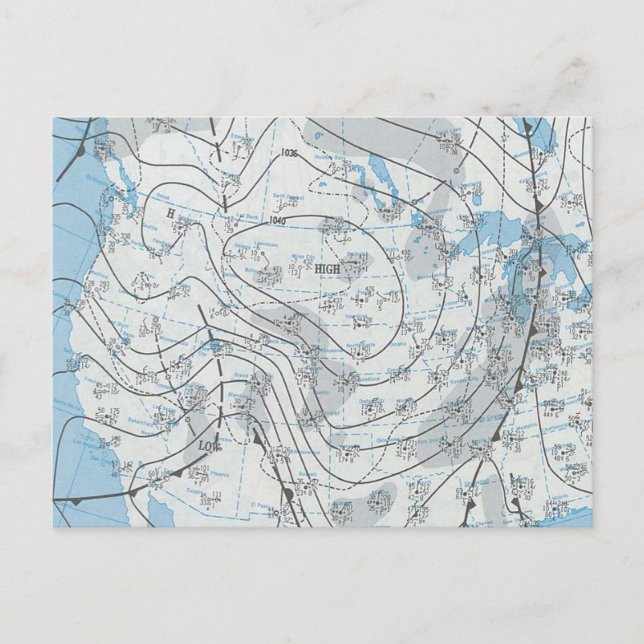 Cartão Postal Mapa Meteorológico Nacional (Frente)