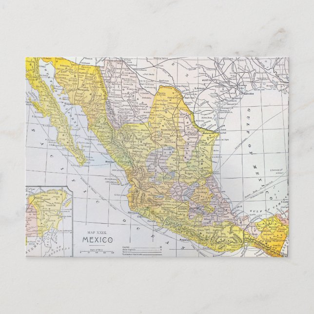 CARTÃO POSTAL MAPA: MÉXICO (Frente)