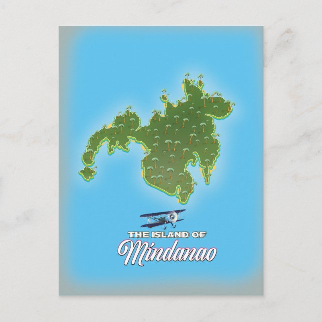 Cartão Postal Mapa Mindanao (Frente)