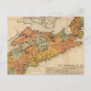 Cartão Postal Mapa mineral da Nova Escócia