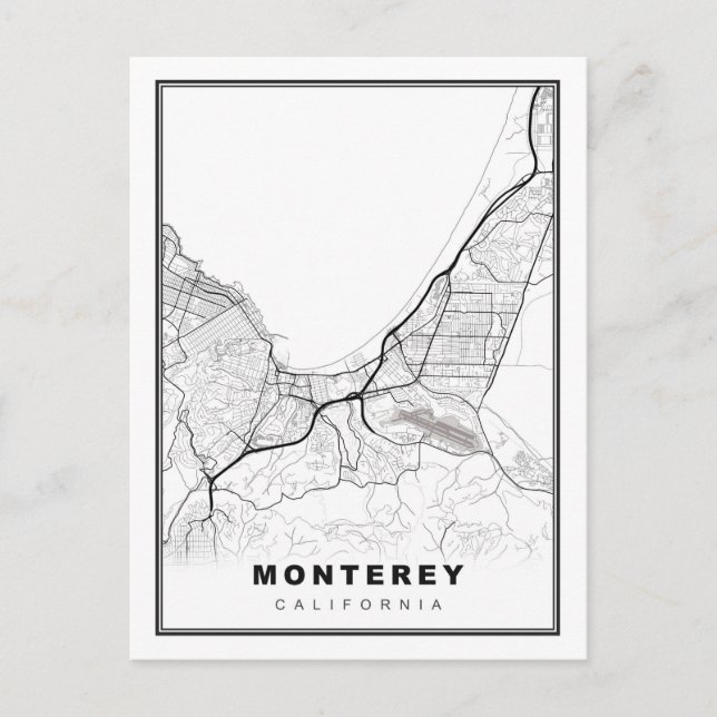 Cartão Postal Mapa Monterey (Frente)