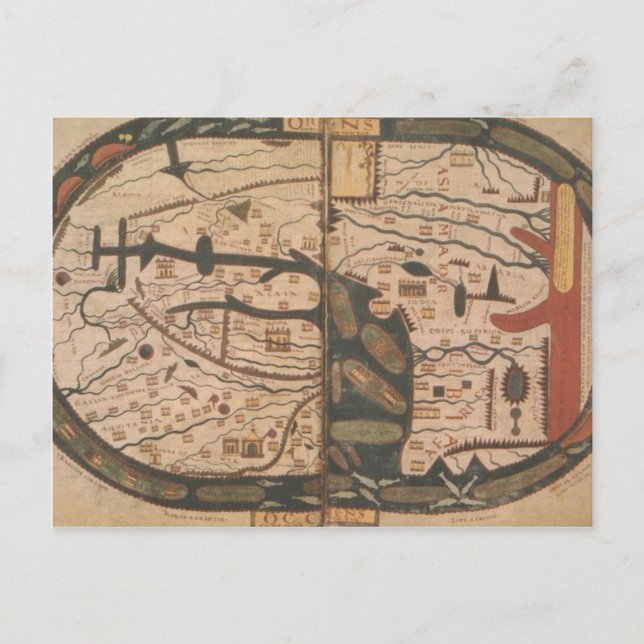 Cartão Postal Mapa mundial (Frente)