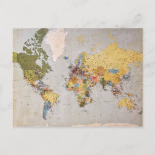 Cartão Postal mapa mundial