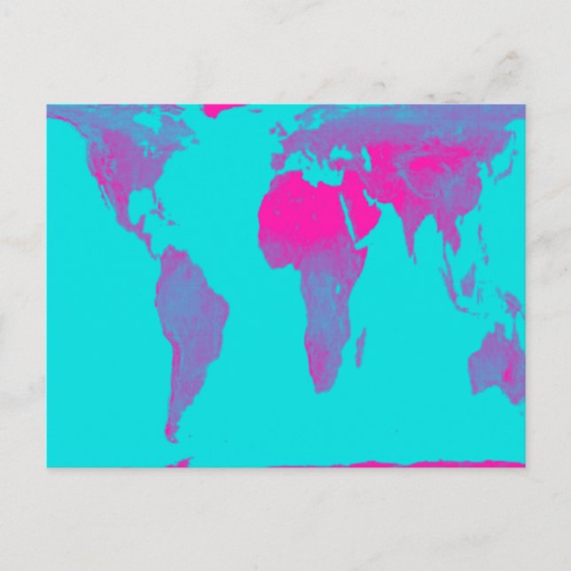 Cartão Postal Mapa Mundial (Frente)