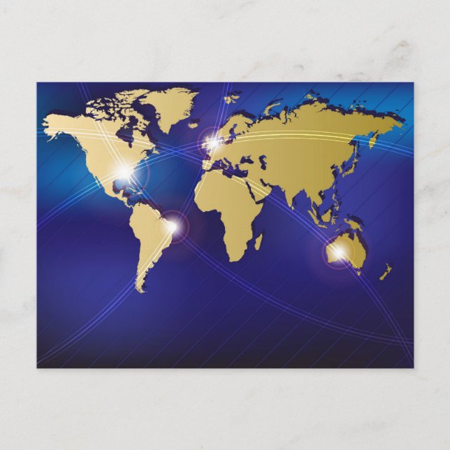 Cartão Postal Mapa Mundial (Frente)