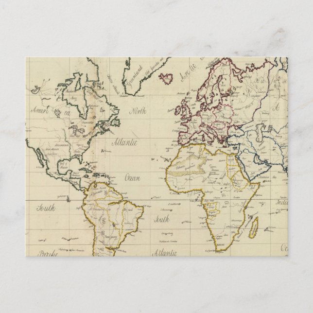 Cartão Postal Mapa mundial (Frente)