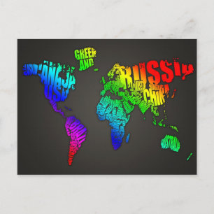Cartão Postal Mapa Mundial