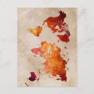 Cartão Postal mapa mundial 13
