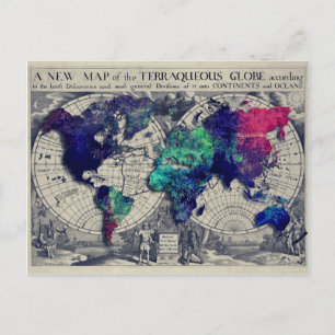 Cartão Postal mapa mundial 15