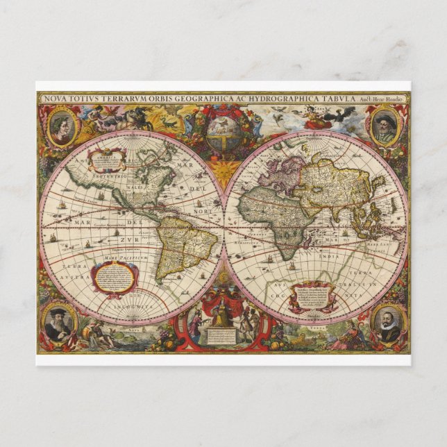 Cartão Postal Mapa Mundial 1630 (Frente)