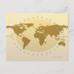 Cartão Postal Mapa Mundial 5
