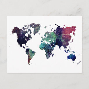 Cartão Postal mapa mundial 6