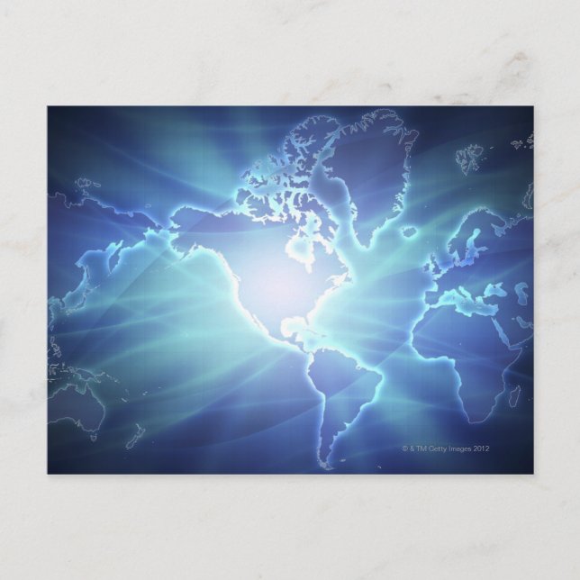 Cartão Postal Mapa Mundial 6 (Frente)