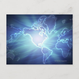 Cartão Postal Mapa Mundial 6