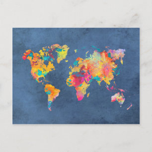 Cartão Postal mapa mundial 8
