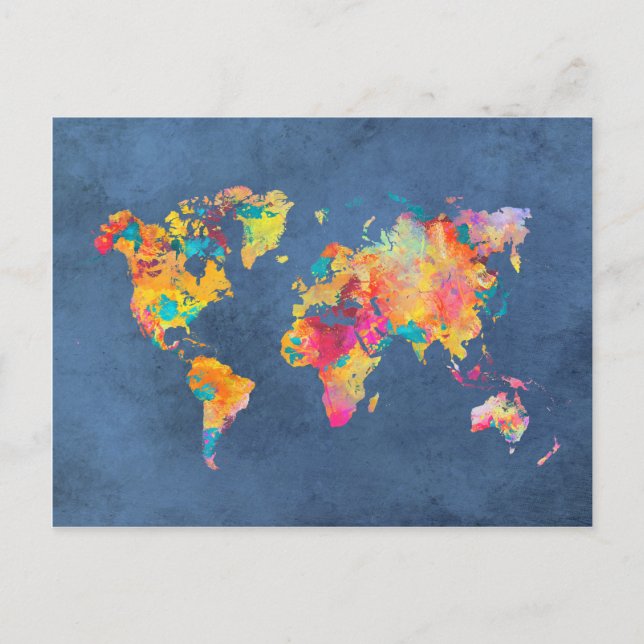 Cartão Postal mapa mundial 8 (Frente)