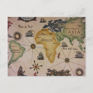 Cartão Postal Mapa Mundial - África