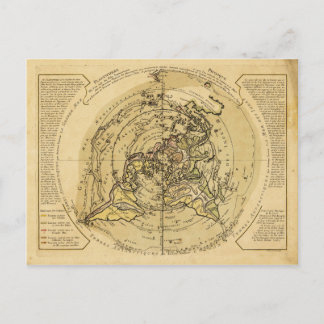 Cartão Postal Mapa Mundial Centrado no Polo Norte (1756)