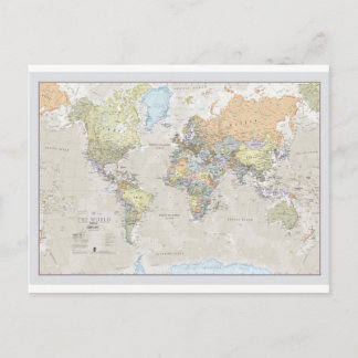Cartão Postal Mapa Mundial Clássico