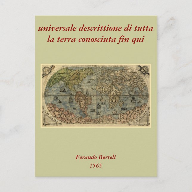 Cartão Postal Mapa Mundial de Ferando Berteli (Fernando Bertelli (Frente)