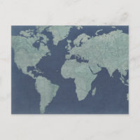 Mapa Mundial de Linen Azul