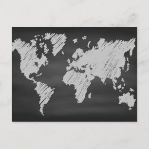 Cartão Postal Mapa Mundial de Painéis