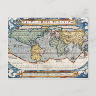 Cartão Postal Mapa Mundial do Século XVI