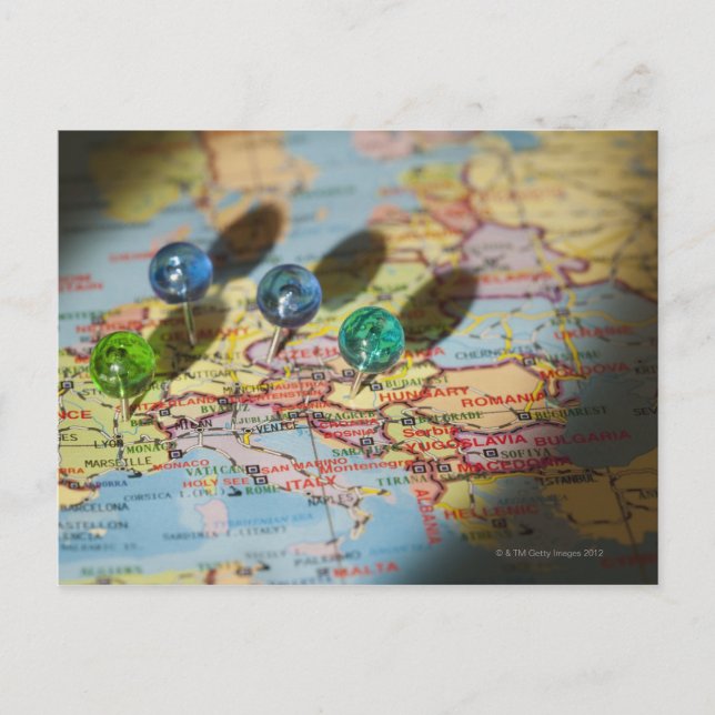 Cartão Postal Mapa Mundial, Europa (Frente)