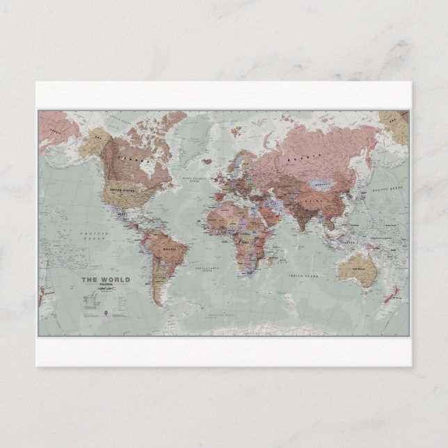 Cartão Postal Mapa Mundial Executivo (Frente)