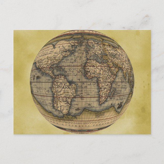 Cartão Postal Mapa Mundial Ortelius (Frente)