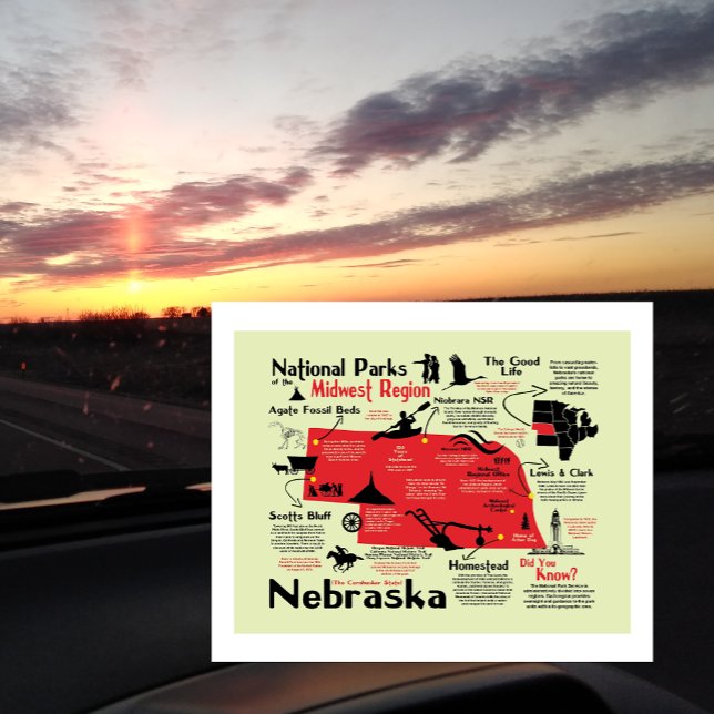 Cartão Postal Mapa Nacional dos Parques do Nebraska (Criador carregado)