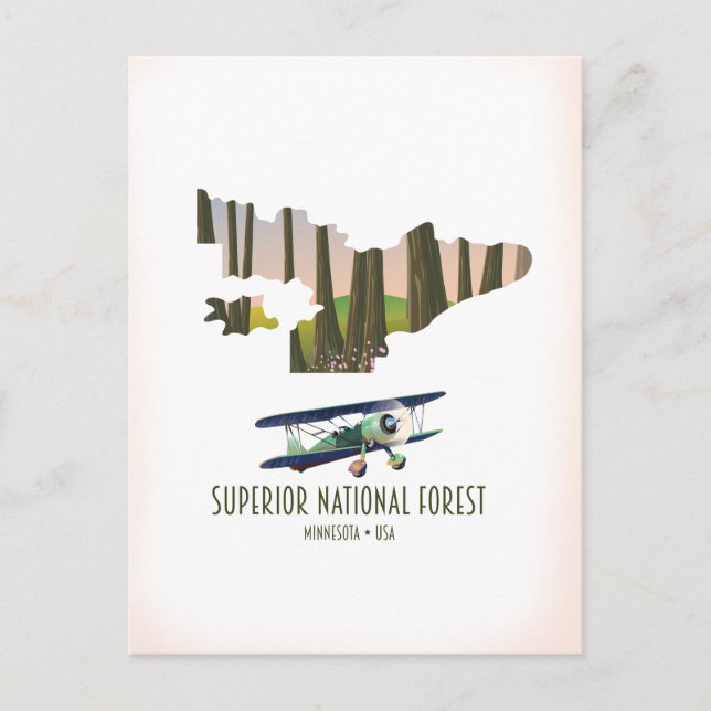 Cartão Postal Mapa nacional superior de colheita de Minnesota (Frente)