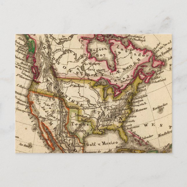 Cartão Postal Mapa Norte-Americano 2 (Frente)