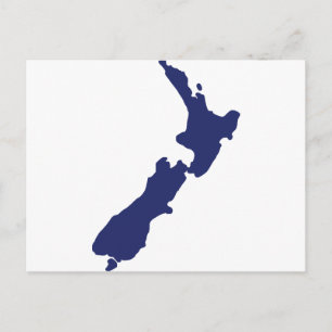 Cartão Postal Mapa Nova Zelândia