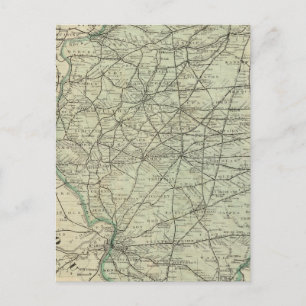 Cartão Postal Mapa oficial da ferrovia de Illinois