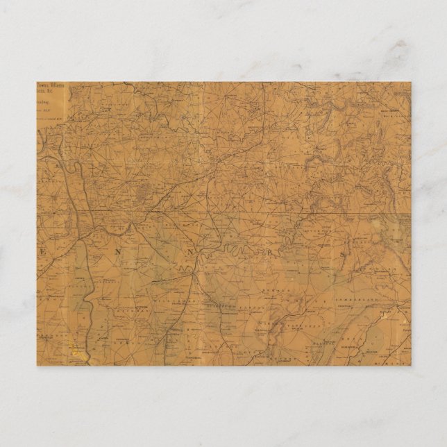 Cartão Postal Mapa oficial da Lloyd's do Estado do Tennessee (Frente)