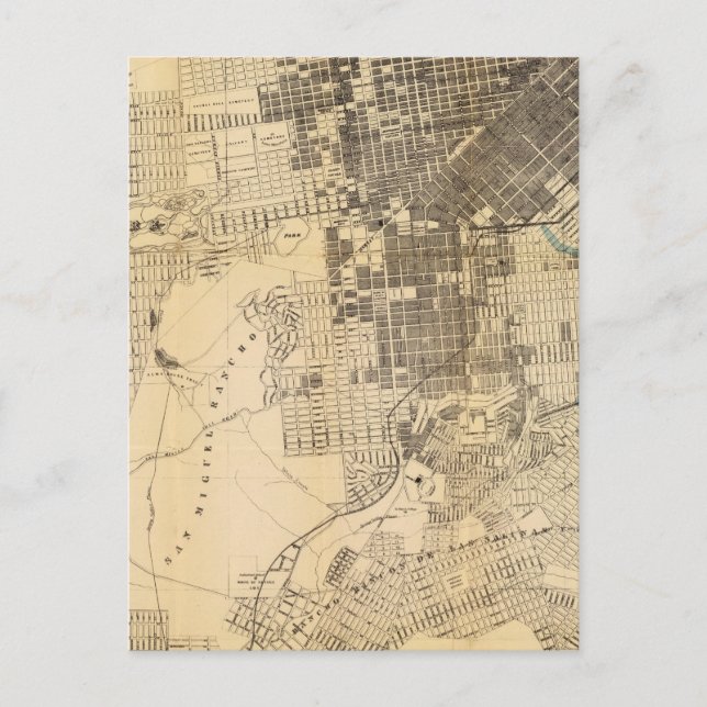 Cartão Postal Mapa oficial do guia de Bancroft em São Francisco (Frente)