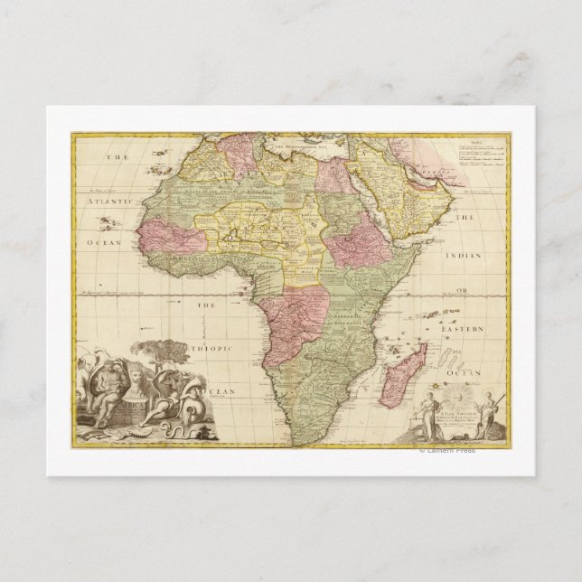 Cartão Postal Mapa Panoramico da ÁfricaÁfrica 3 (Frente)